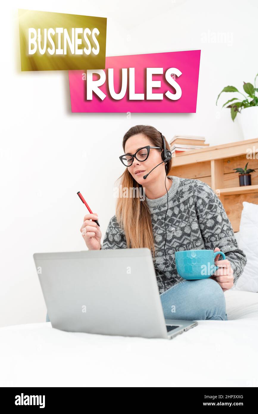 Conceptual caption Business Rules, Internet Concept the principles ...