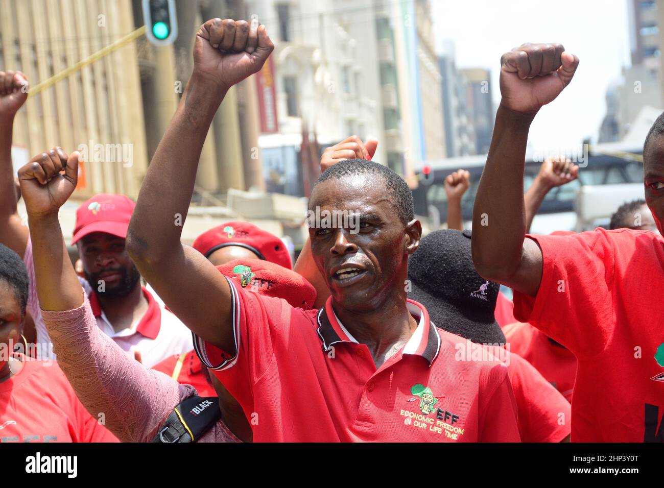 17th 2022 Johannesburg South Africa Economic Freedom Fighters (EFF) supporters protest the Equality Court ,South Africa. AfriForum brought Photo Alamy