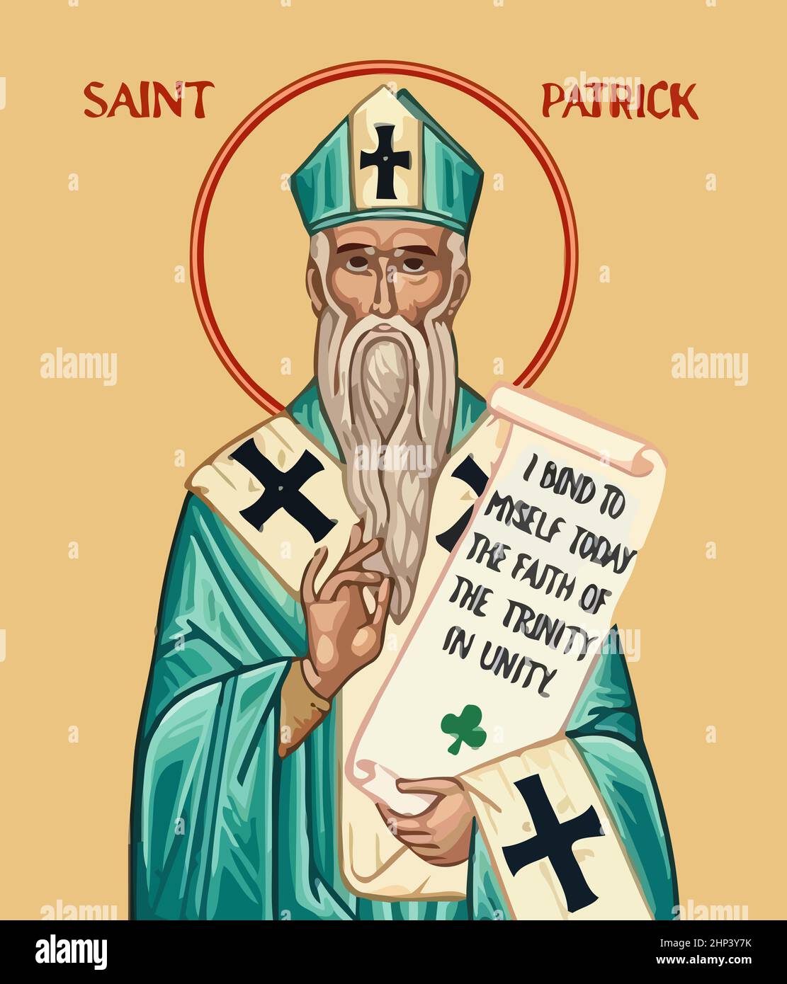 saint patrick faith religion illustration Stock Photo - Alamy