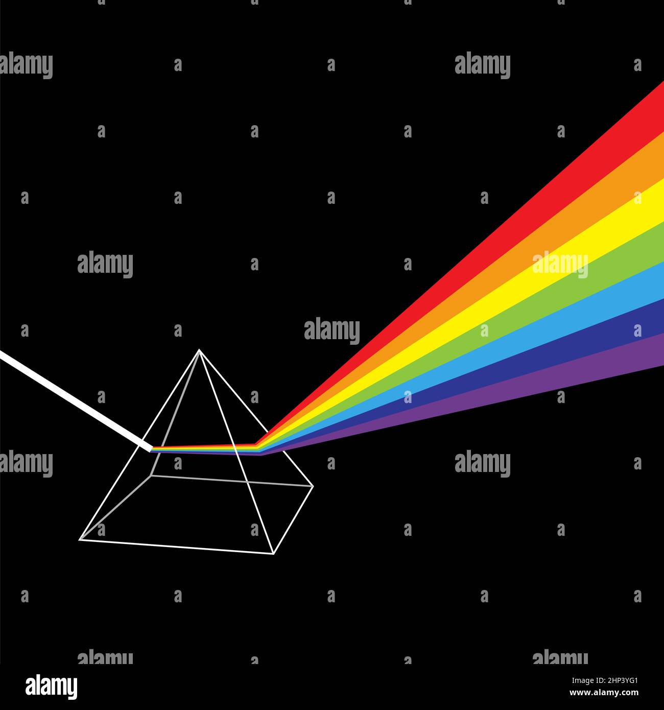 Transparent Prism. Colorful Light Rays. Ray Rainbow Spectrum Dispersion.  Optical Effect in Triangle Glass. Educational Physics Refraction. Laser  Show Stock Photo - Alamy