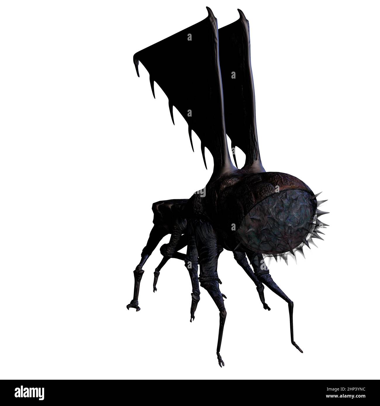 3d-illustration of a black isolated horror fantasy alien insect Stock Photo