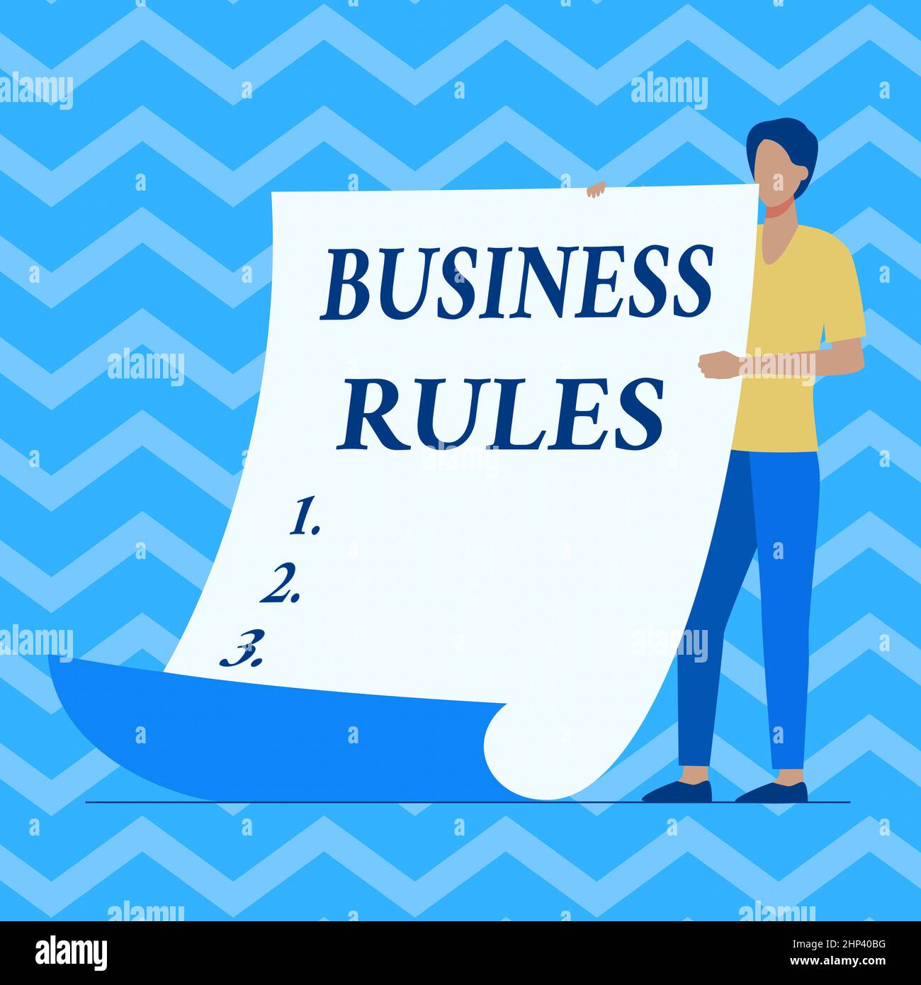Text caption presenting Business Rules, Business idea the principles ...