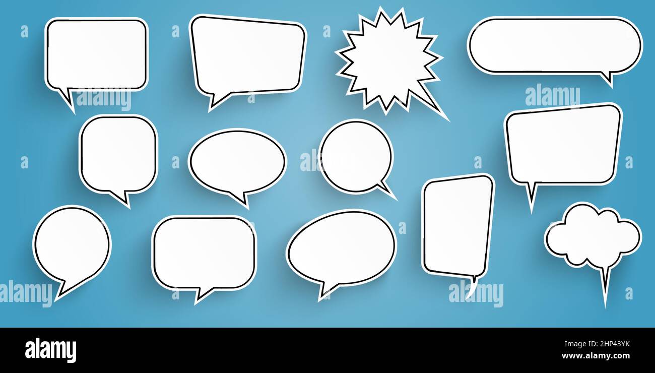 speech bubbles with shadow collection Stock Vector Image & Art - Alamy