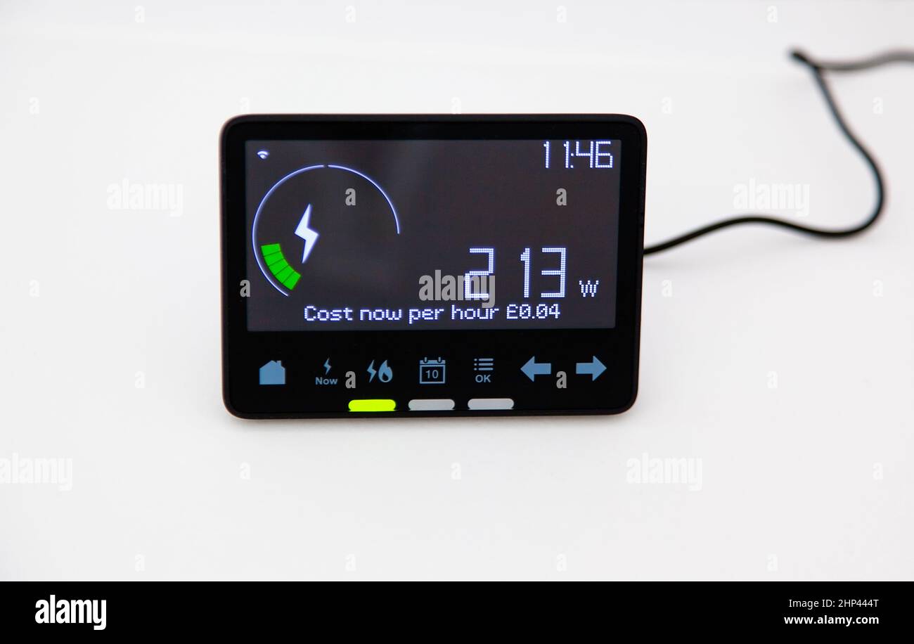 Industry, Power, Electricity, New Smart Meter fitted to domestic home supply. Stock Photo