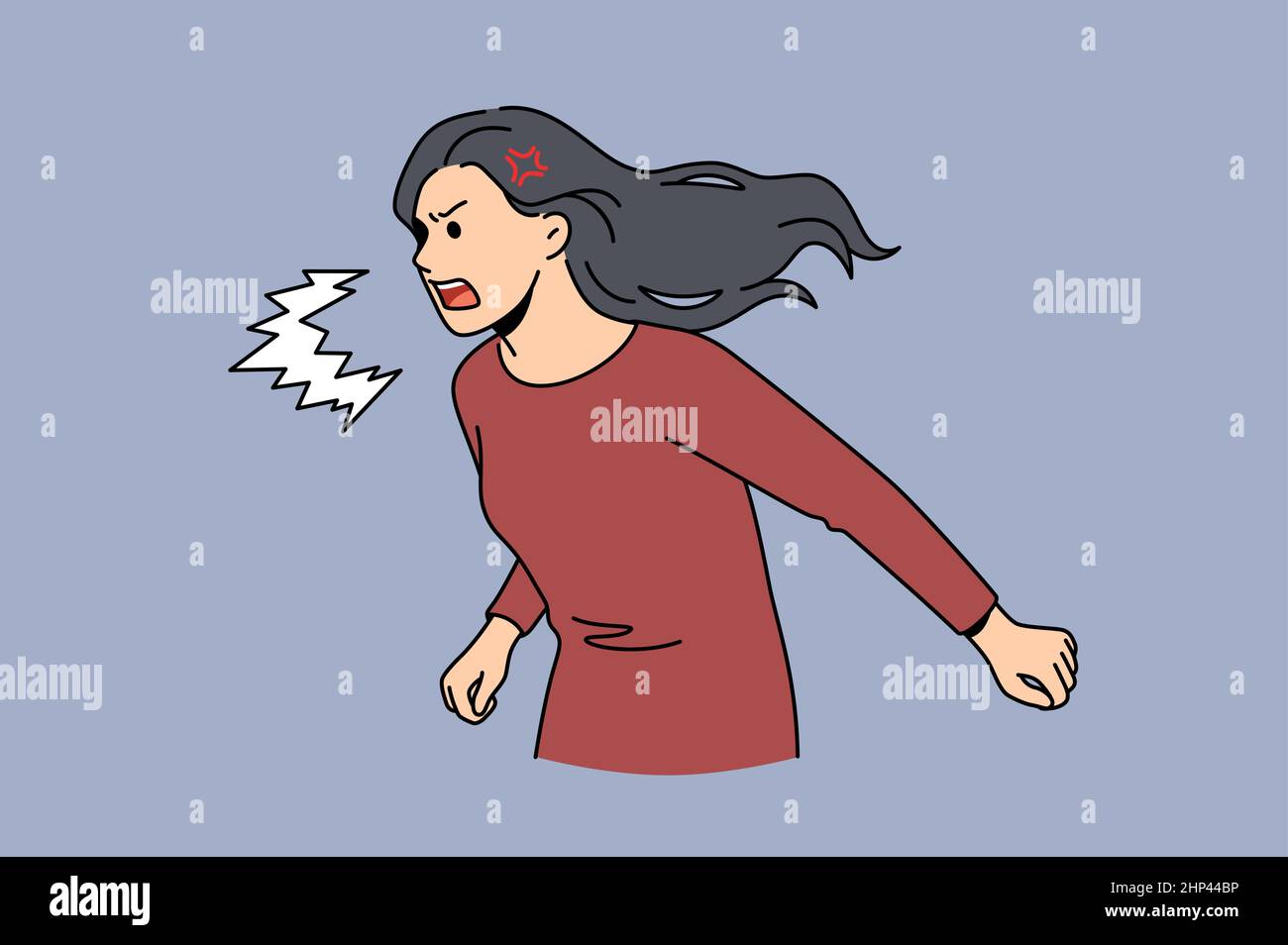 Feeling angry and aggressive concept Stock Vector