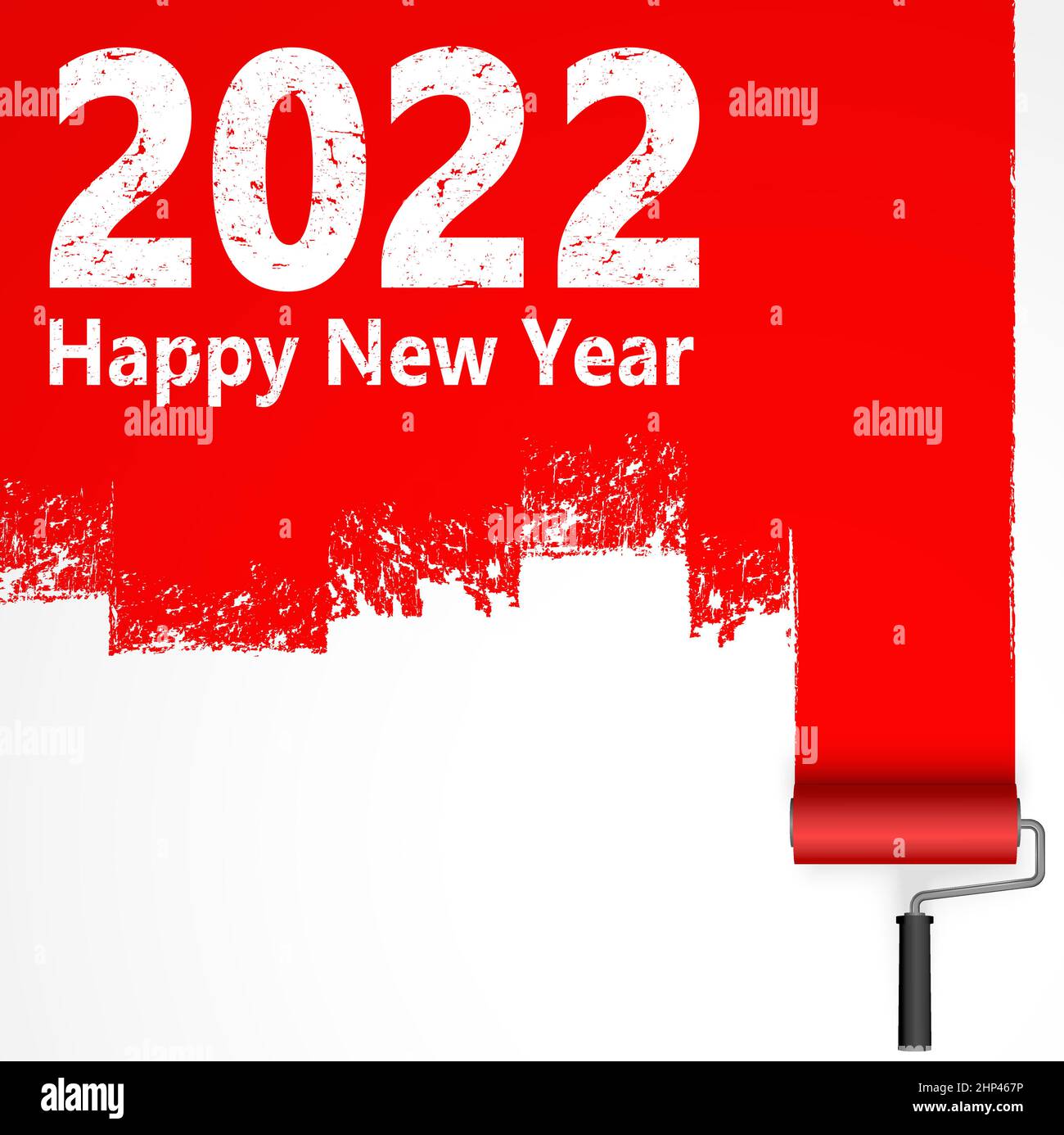paint roller concept New Year 2022 Stock Vector