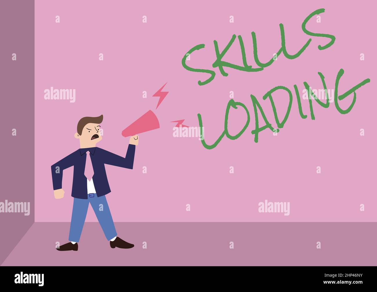 Hand writing sign Skills Loading, Concept meaning points out the degree ...