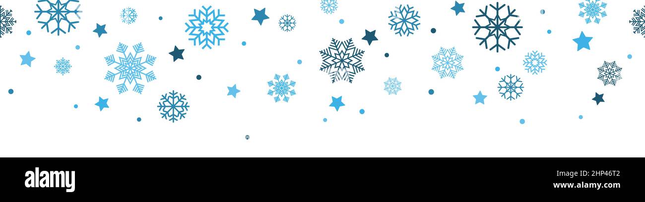 seamless snow stars falling down Stock Vector
