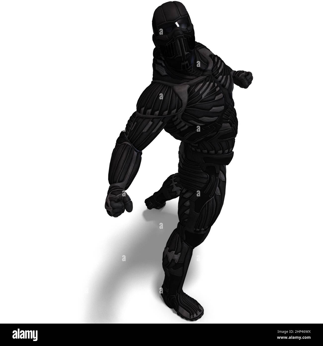 3D-illustration of an extraterristic fighter in a nanosuit Stock Photo