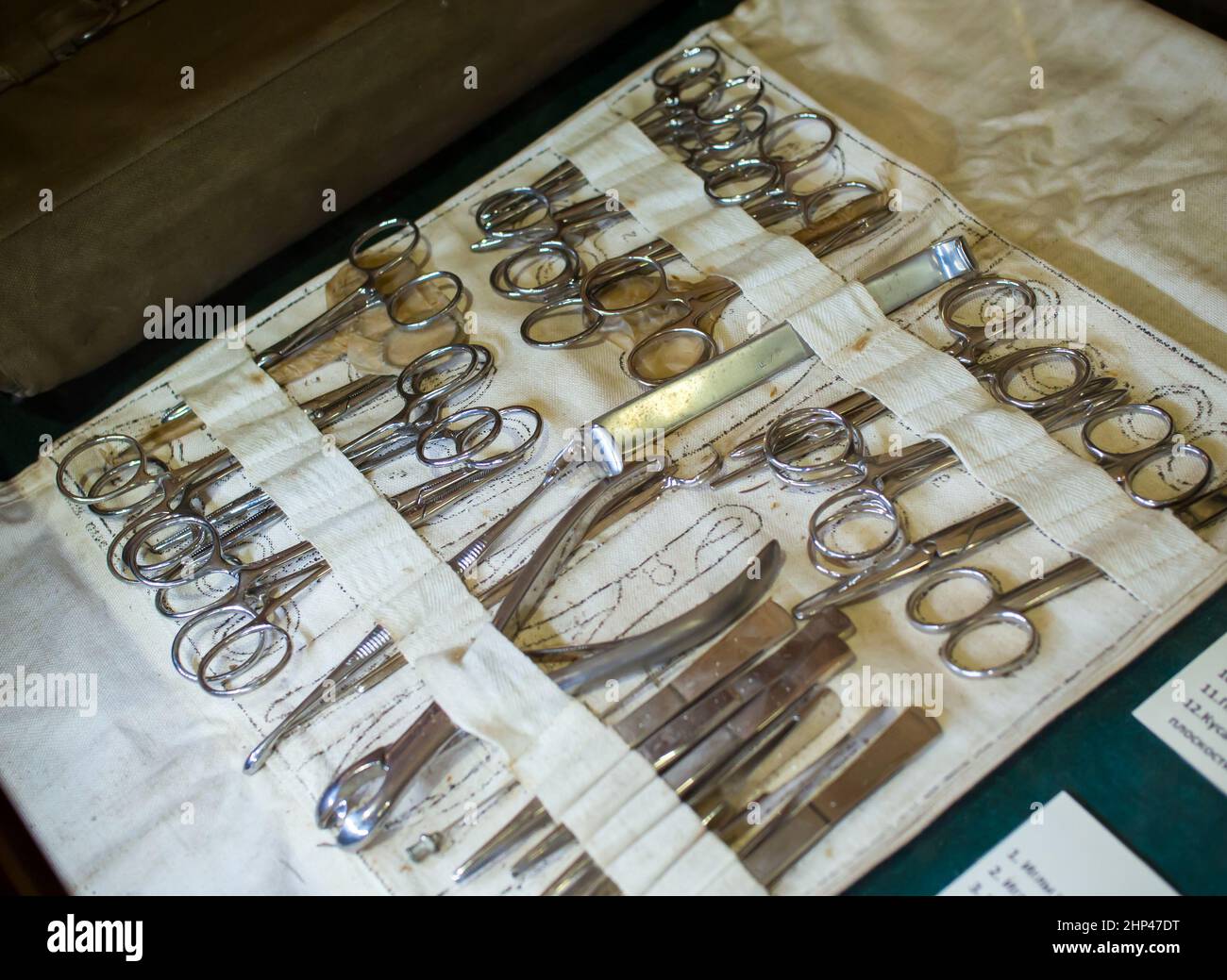 Sevastopol, Crimea - September 19, 2020: Military field set of medical instruments, sample 1938 Stock Photo