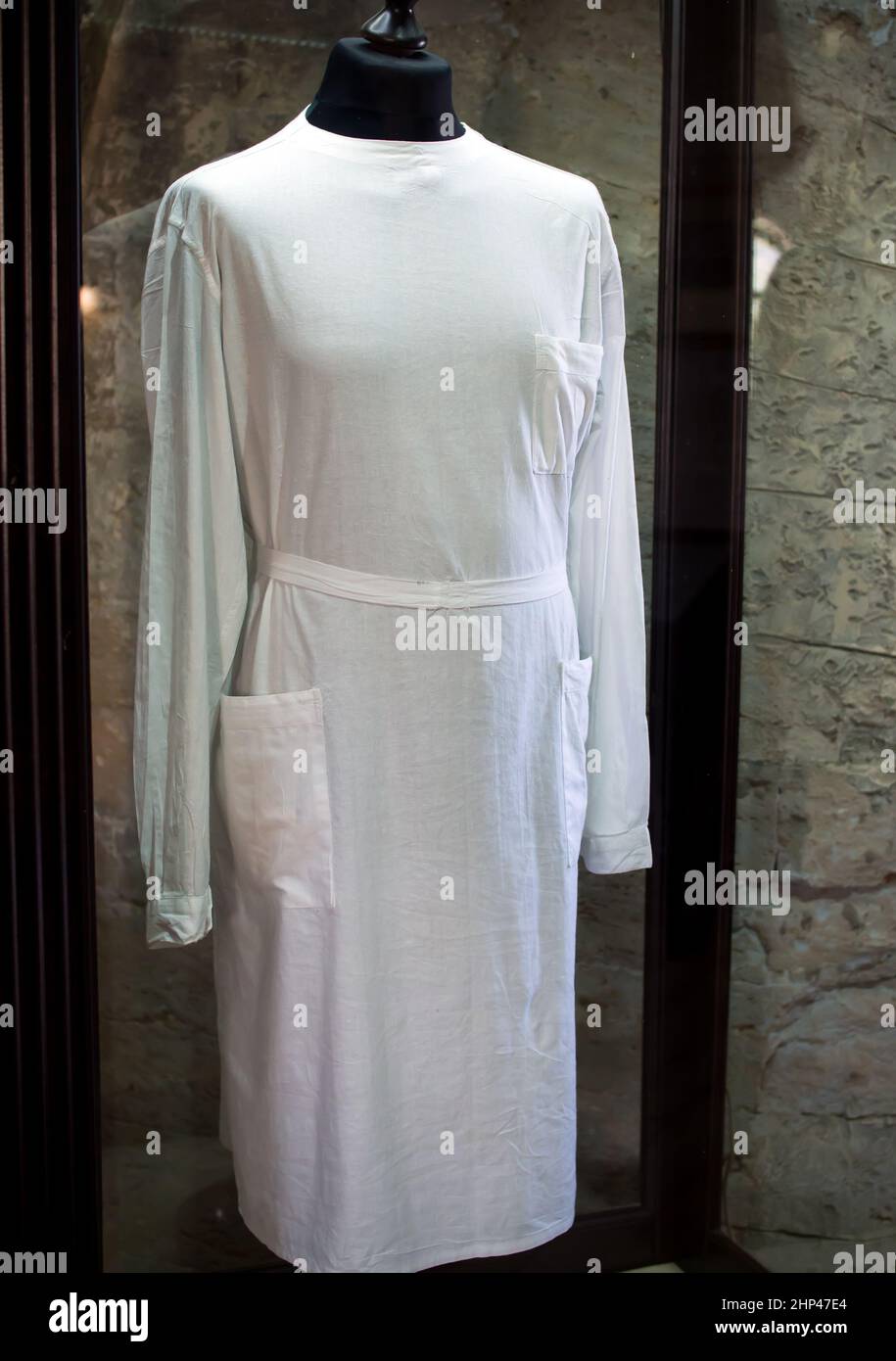 Vintage medical surgical gown, 1938 Stock Photo