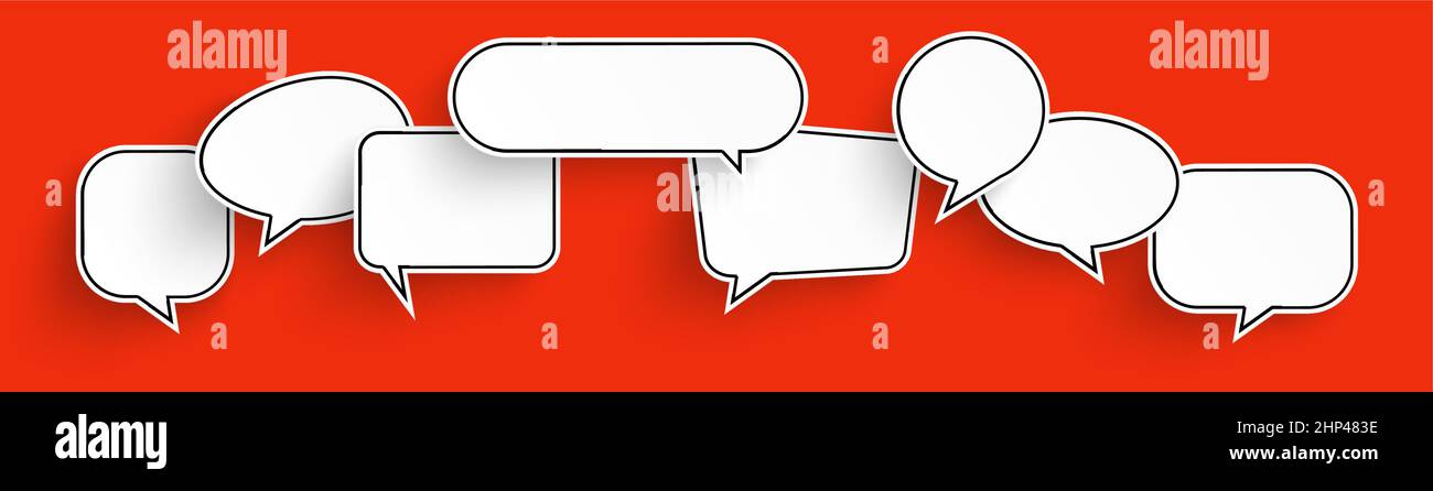 speech bubbles with shadow row Stock Vector