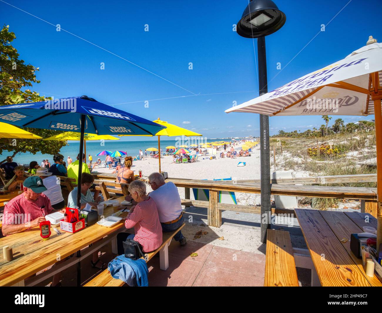 Beach at Pass-A- Grill  at the southern most tip of St Pete Beach on the Gulf of Mexico in Florida USA Stock Photo