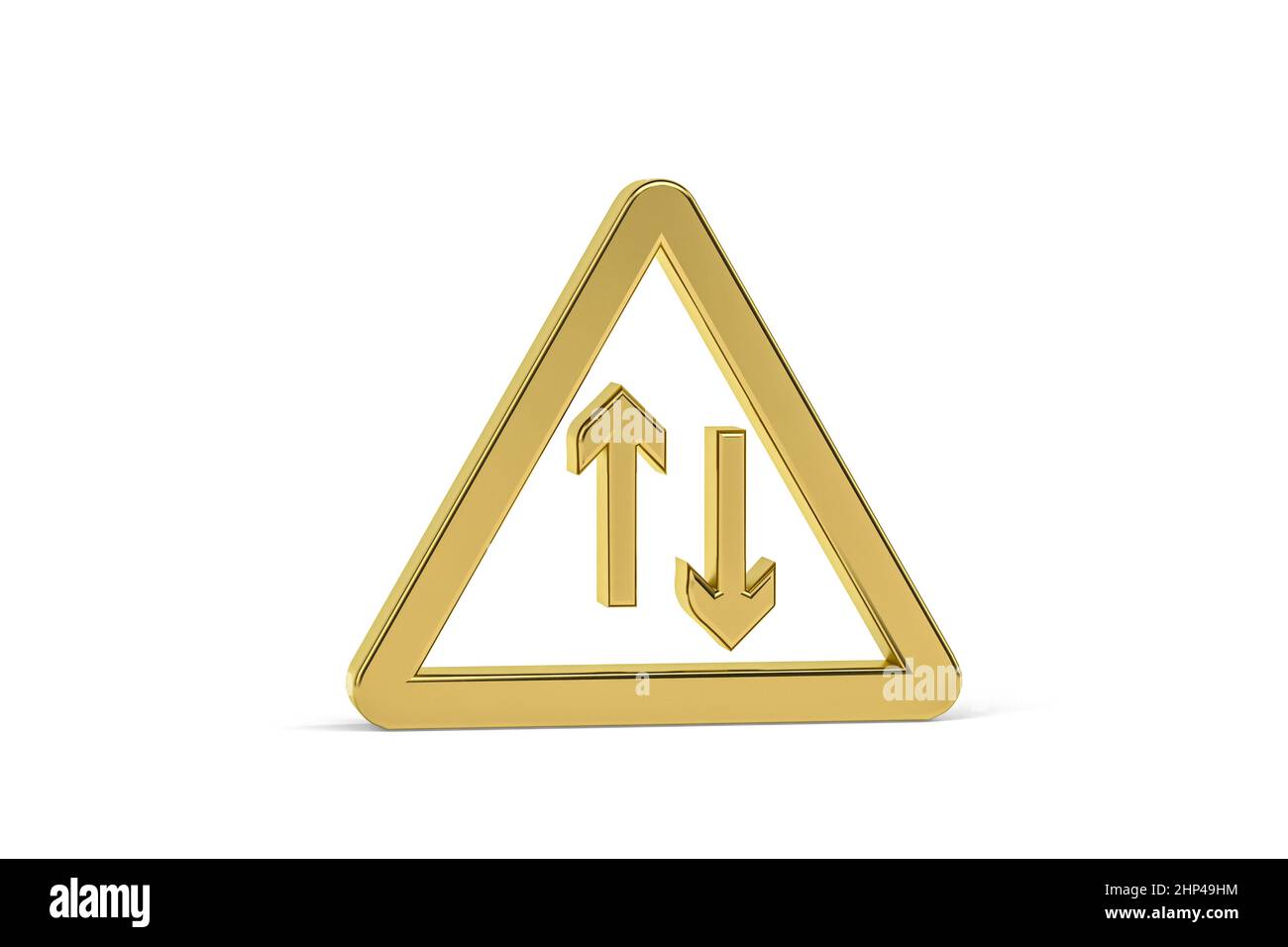 Golden 3d road sign isolated on white background - 3d render Stock ...