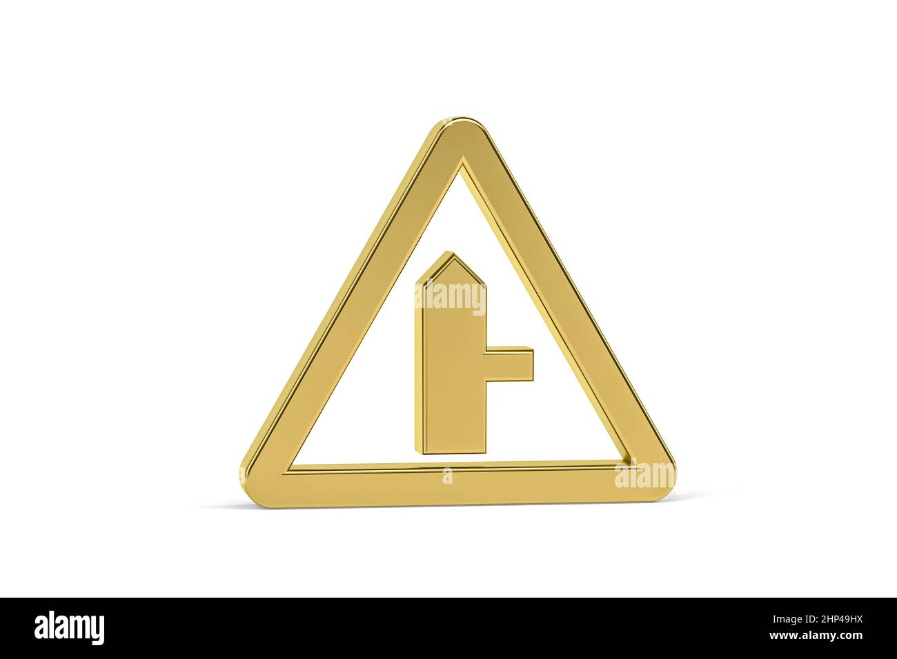 Golden 3d road sign isolated on white background - 3d render Stock ...