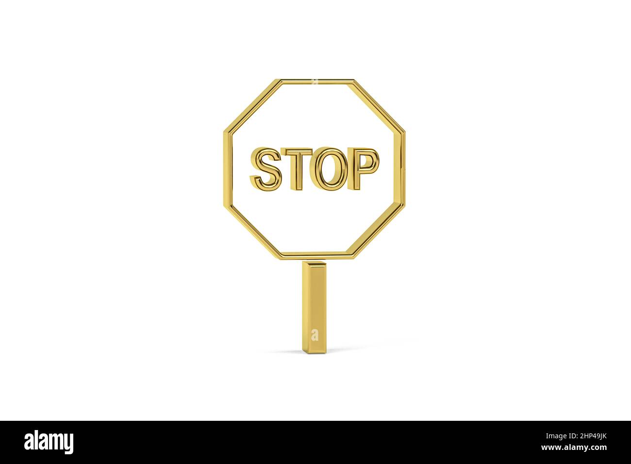 Golden 3d road sign isolated on white background - 3d render Stock ...