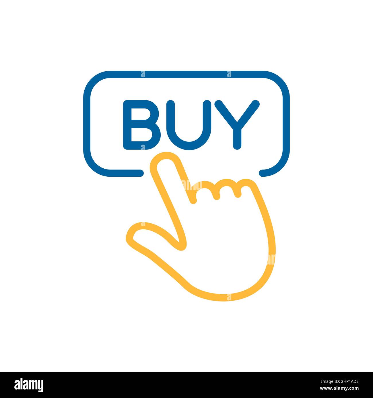 Finger pointing to buy sign flat icon. E-commerce sign. Graph symbol for your web site design, logo, app, UI. Vector illustration, EPS10. Stock Photo