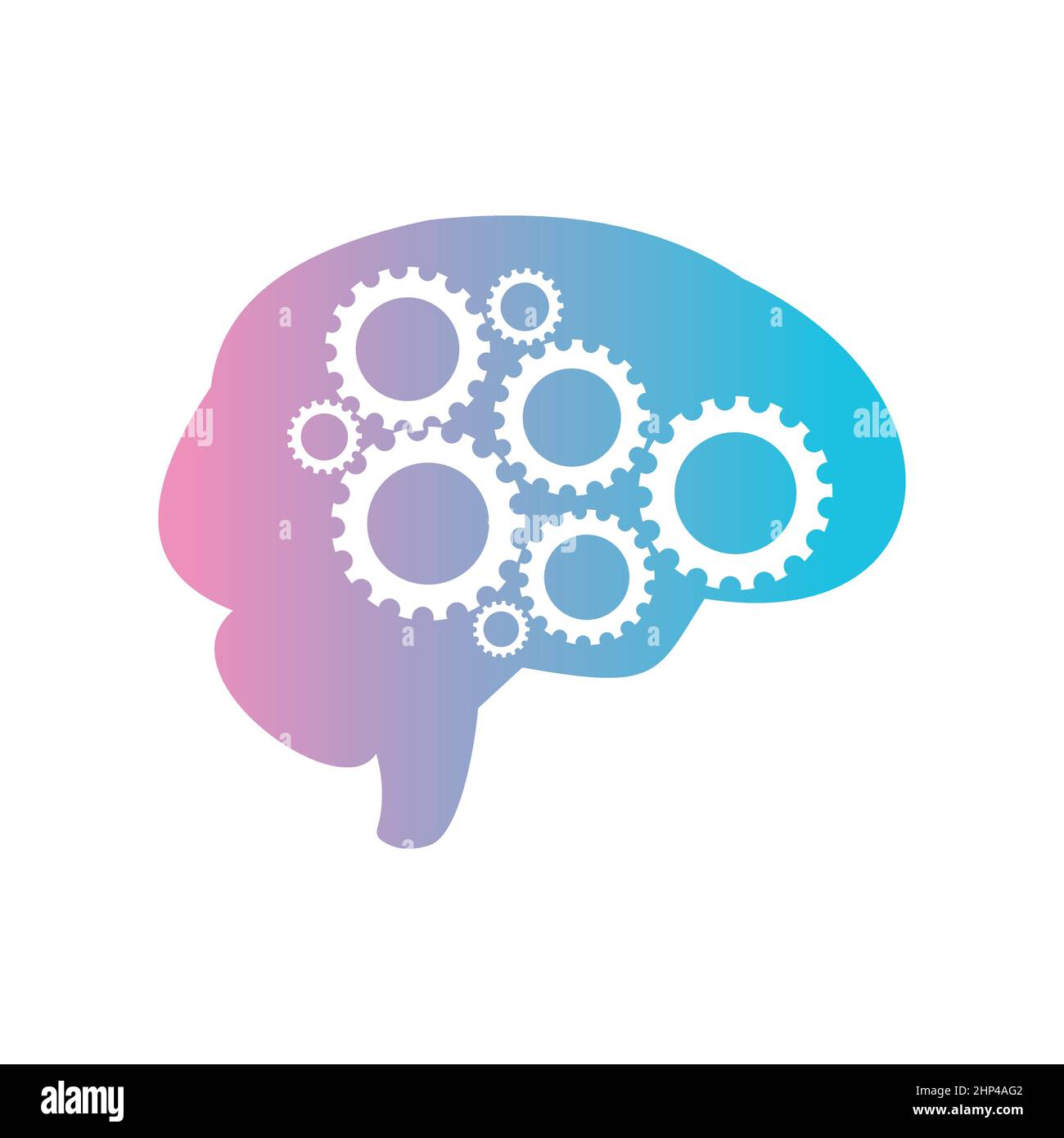 Brain and Gear for supporting developmental health logo Stock Vector