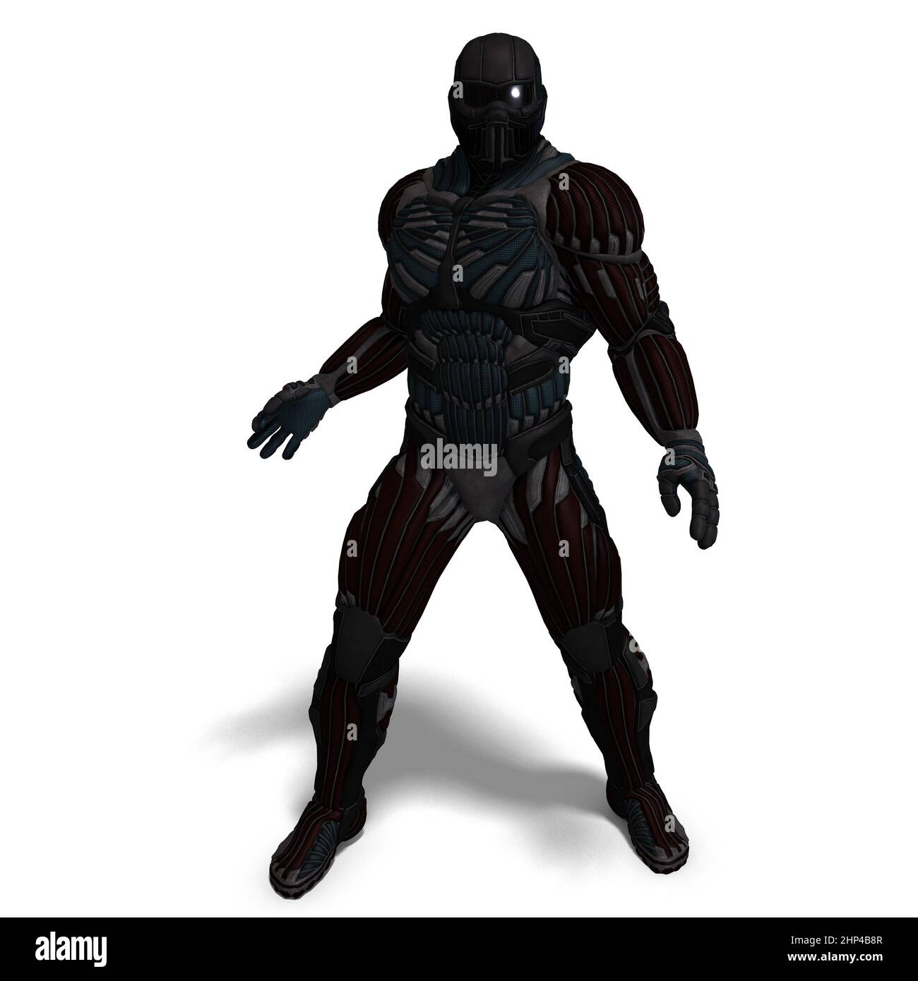 3D-illustration of an extraterristic fighter in a nanosuit Stock Photo