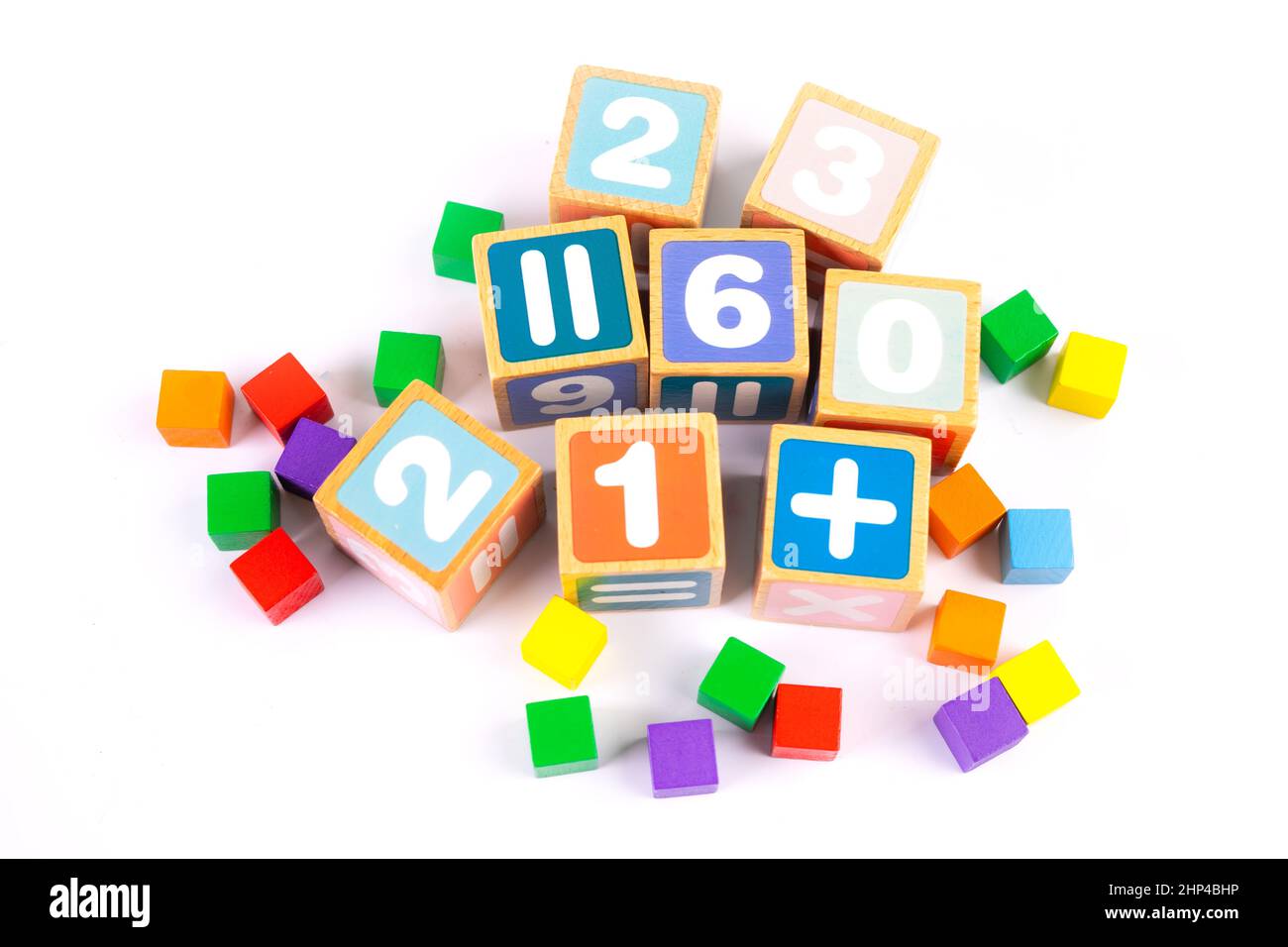Math number colorful on white background, education study mathematics ...