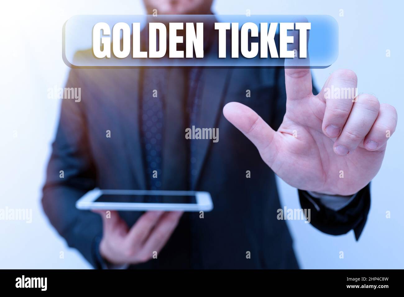 Text caption presenting Golden Ticket, Word Written on Rain Check Access VIP Passport Box Office Seat Event Presenting New Technology Ideas Discussing Stock Photo