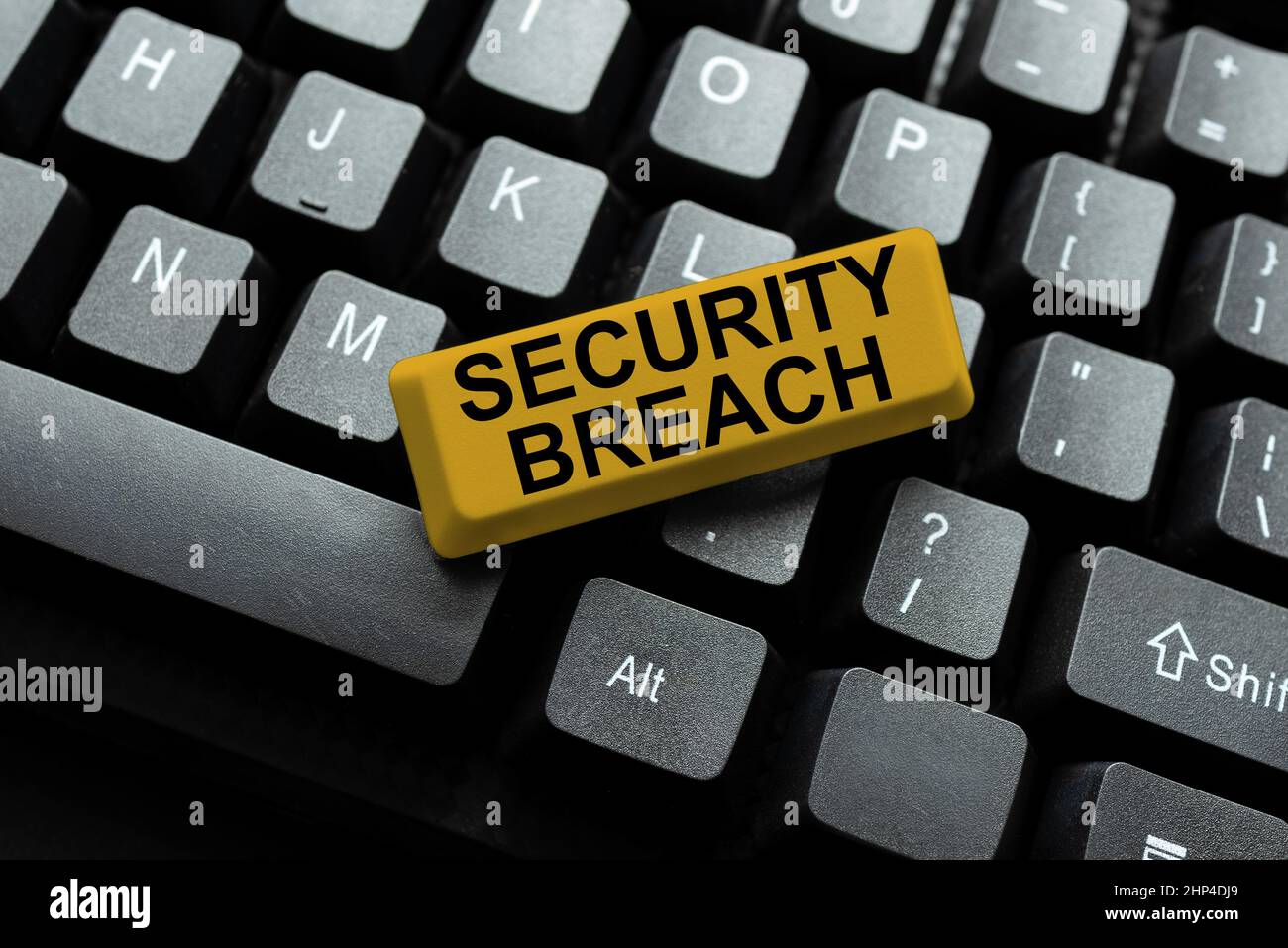 Text sign showing Security Breach, Concept meaning unauthorized access