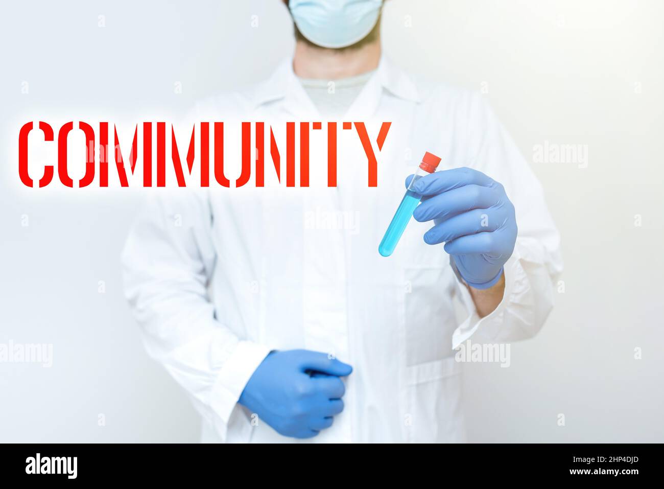 Writing displaying text Community, Business approach specific population with a common characteristics living together Doctor Analyzing New Medicine, Stock Photo