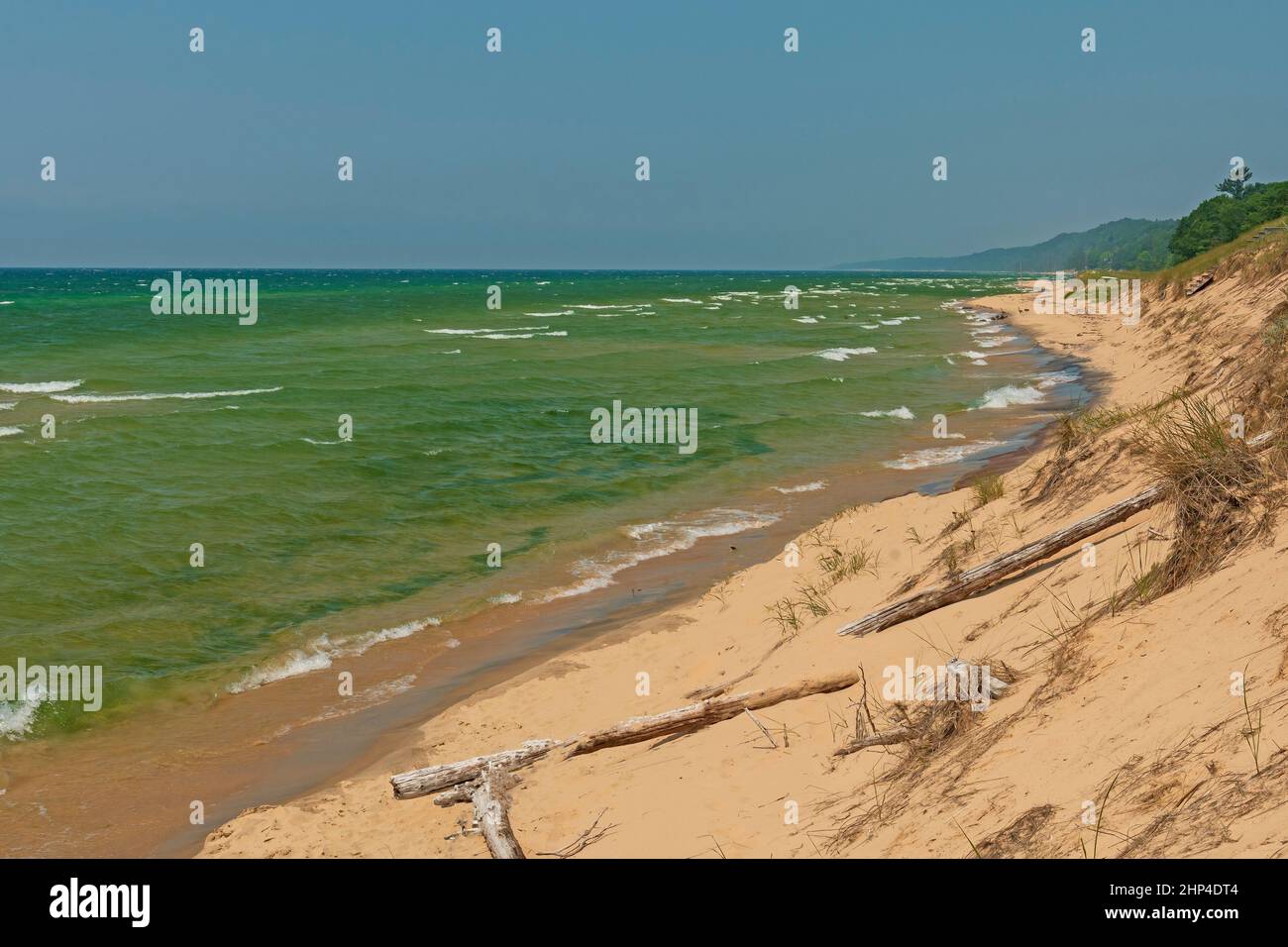 Summer Scene on the Great Lakes on Lake Michigan near Montague, Michigan Stock Photo