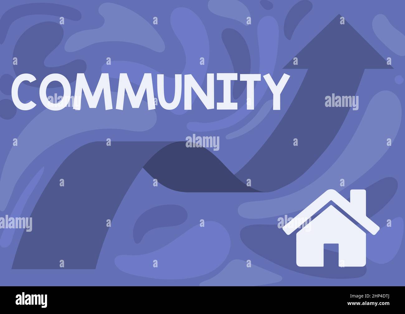 Text showing inspiration Community, Business concept specific population with a common characteristics living together Illustration Of Arrow Floating Stock Photo