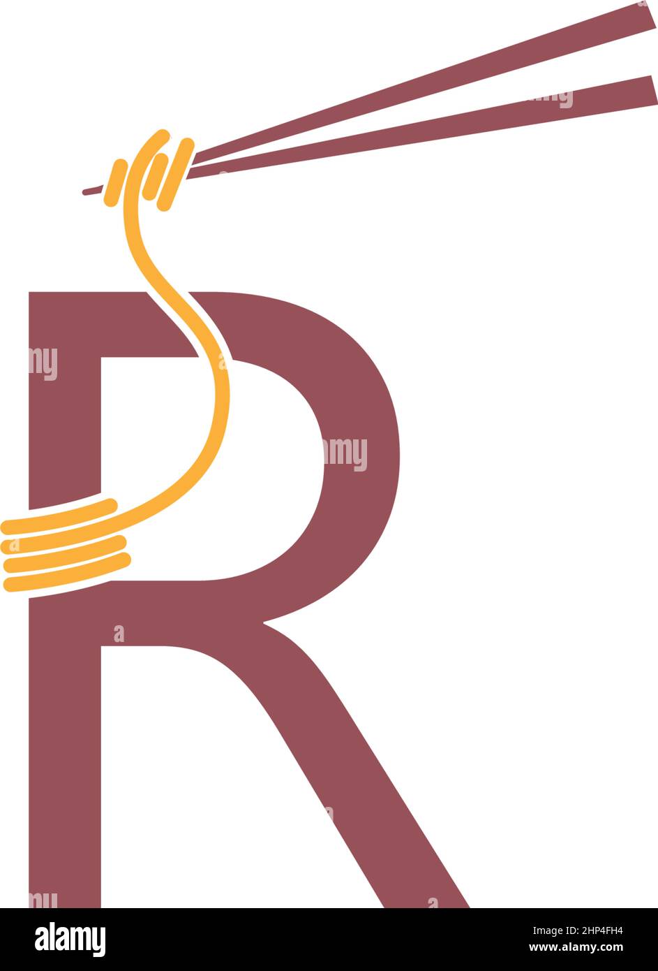 Noodle design wrapped around a letter R icon template Stock Vector ...