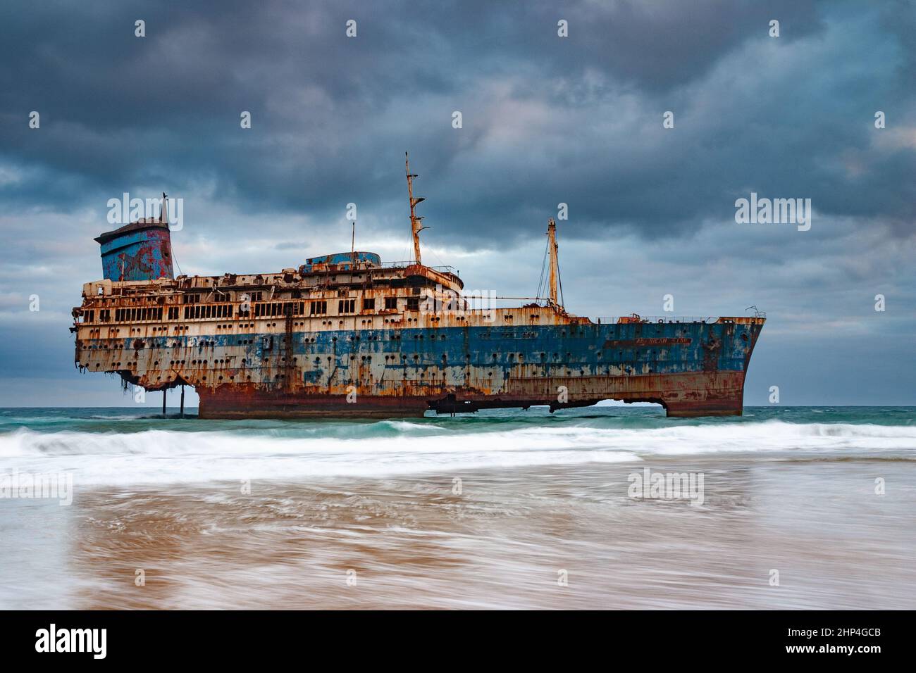 SS American Star shipwreck on Fuerteventura, Canary Islands, Spain Stock Photo Alamy