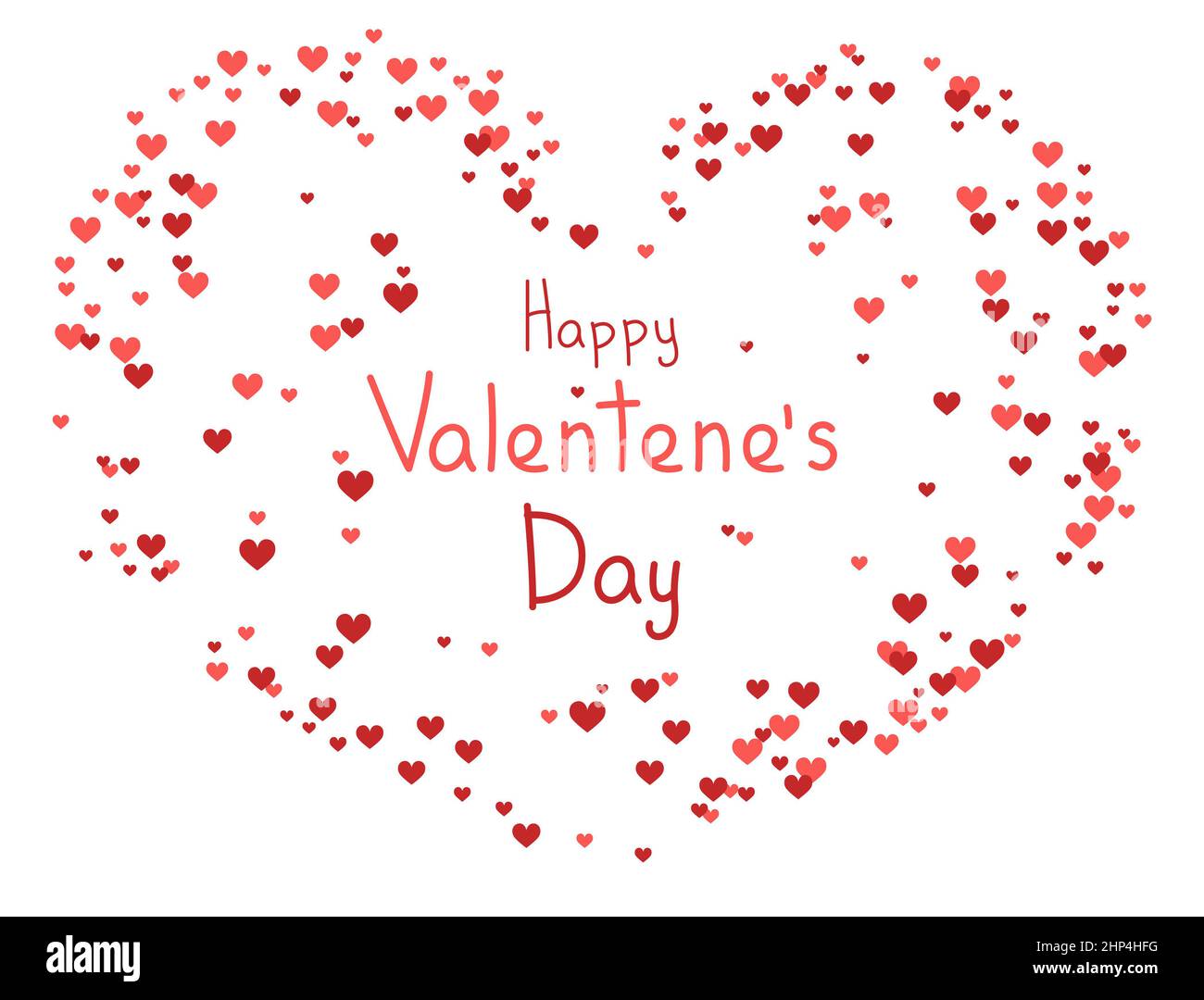 Happy Valentines Day background, red heart shaped confetti - Vector ...