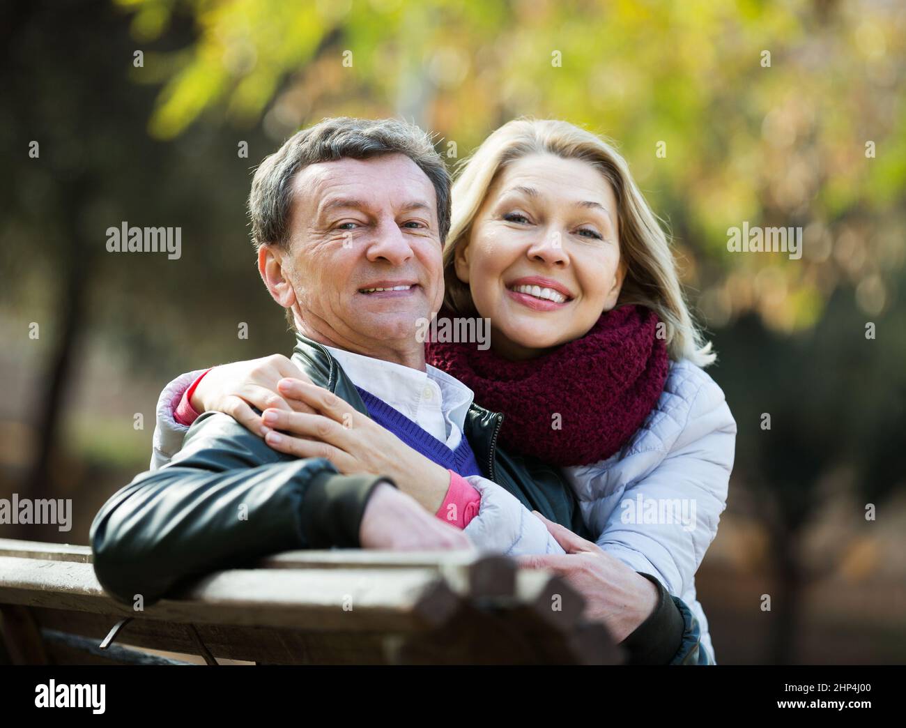 Couple spending time outdoors Stock Photo