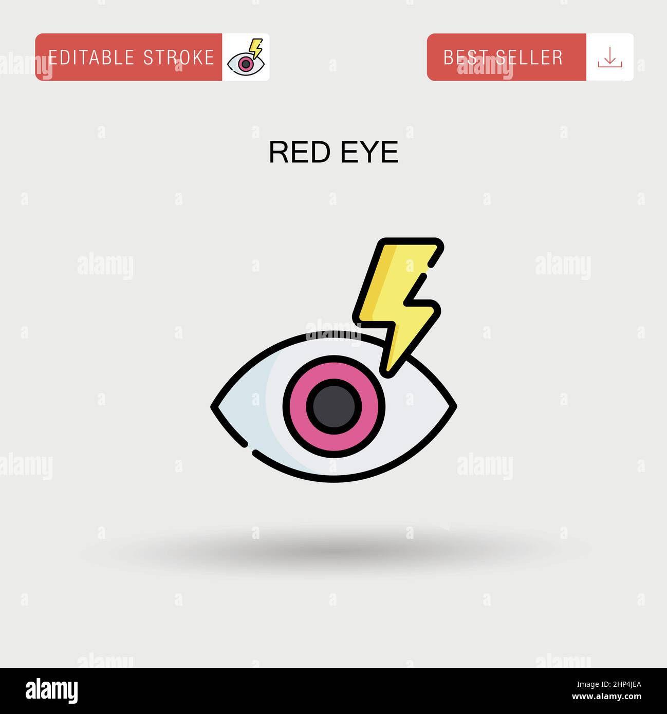 Red eye Simple vector icon. Stock Vector