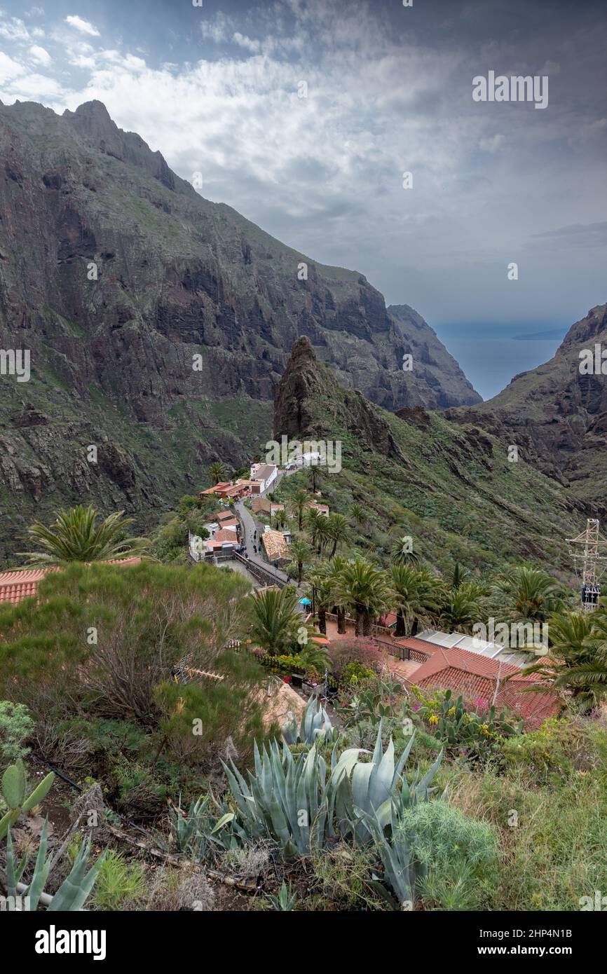 The village of Masca on Tenerife in the Canary Islands Stock Photo