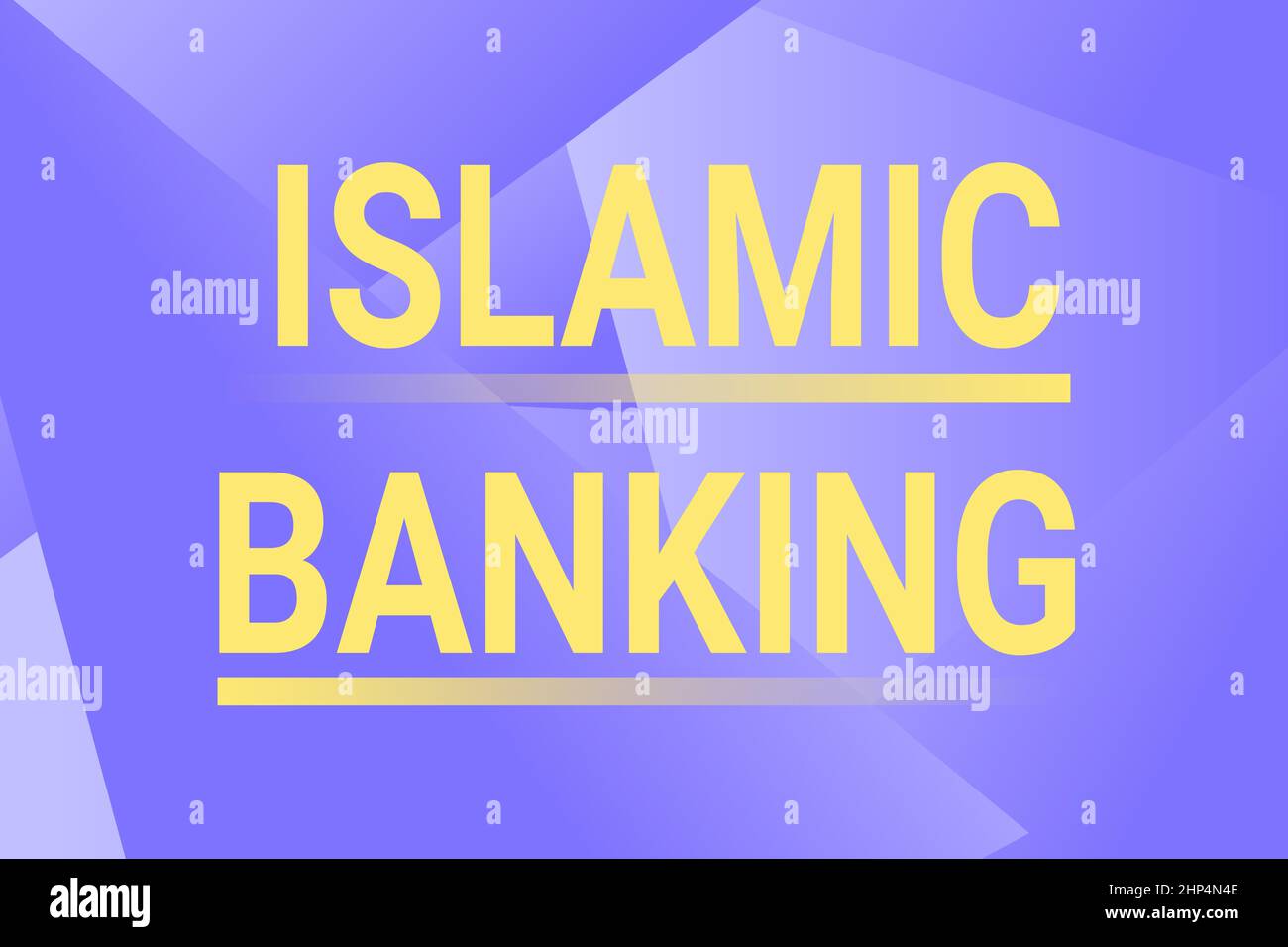 Text sign showing Islamic Banking, Business overview Banking system based on the principles of Islamic law Line Illustrated Backgrounds With Various S Stock Photo