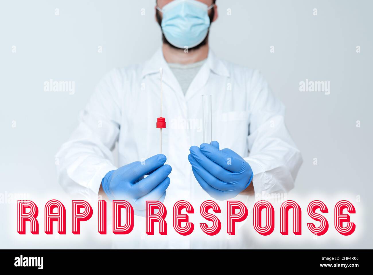 Text showing inspiration Rapid Response, Internet Concept Medical emergency team Quick assistance during disaster Doctor Explaining Laboratory Test Re Stock Photo