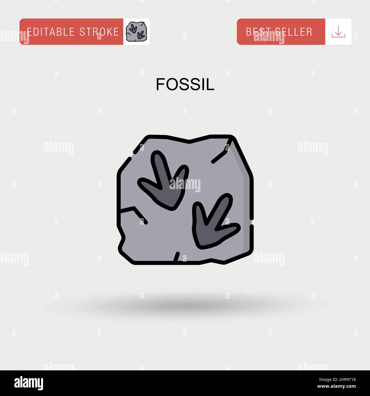 Fossil Simple vector icon. Stock Vector