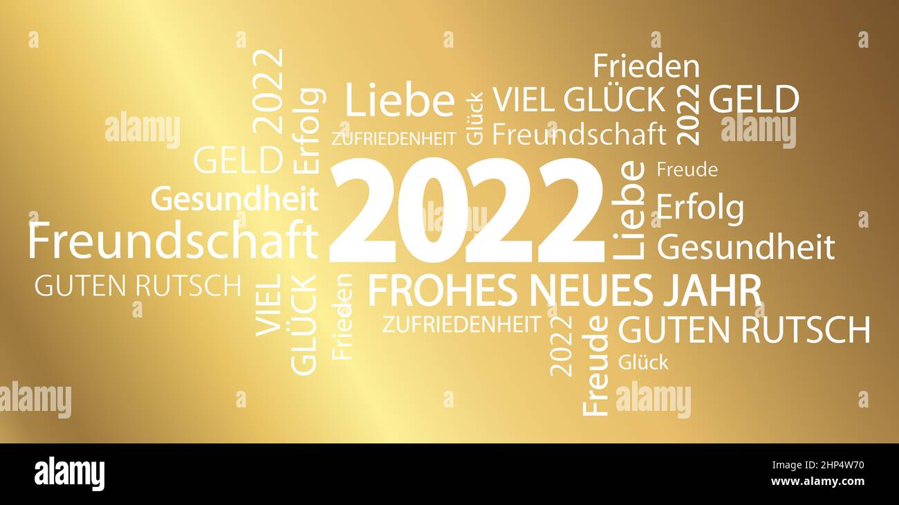 word cloud with new year 2022 greetings Stock Vector