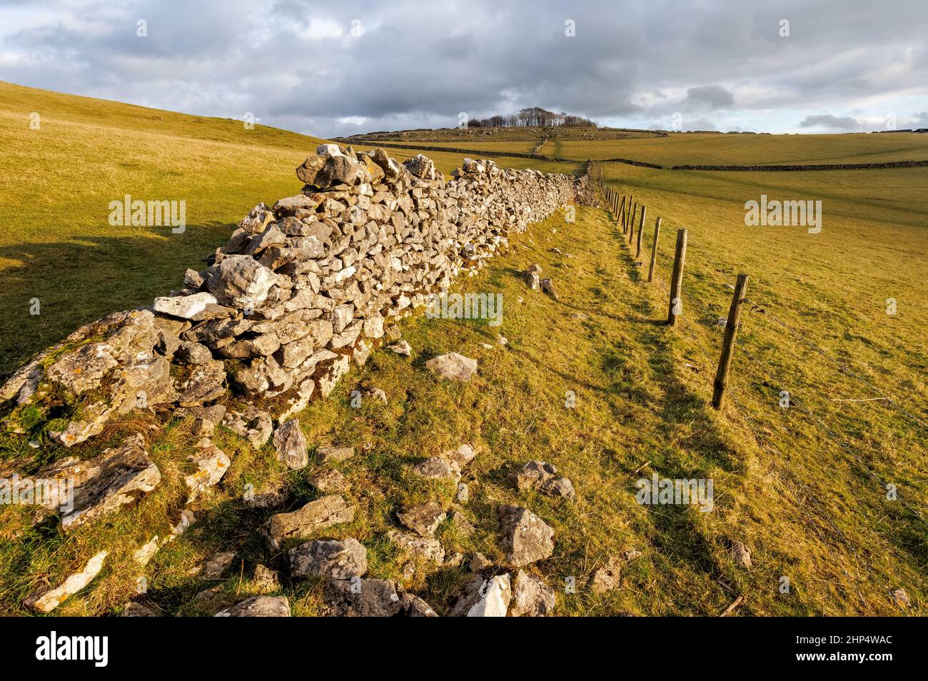 Minninglow is an archaeologhical site in the Peak District National Park, UK. It consists of a chambered tomb and Bronze Age bowl barrows. Stock Photo
