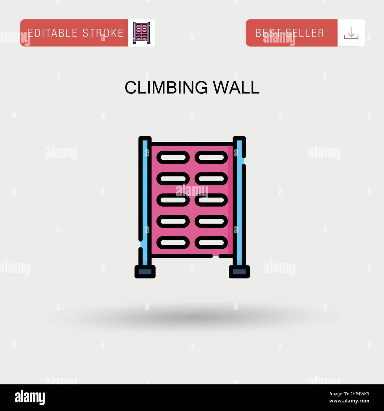 Climbing wall Simple vector icon. Stock Vector