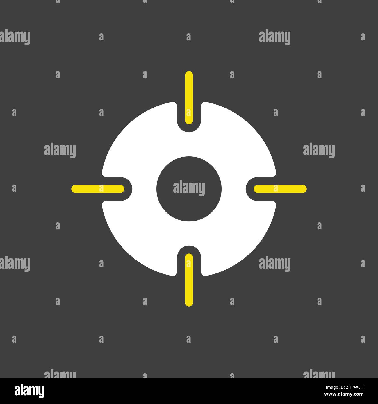 Crosshairs target destination vector icon on dark background Stock Vector