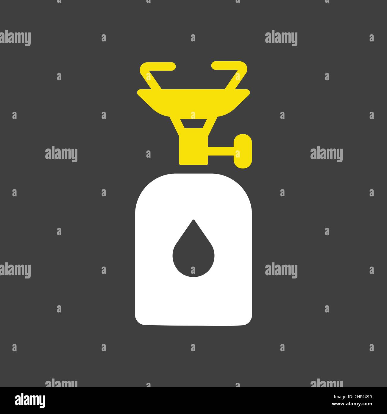 Camping gas stove vector icon on dark background. Camping sign Stock Vector