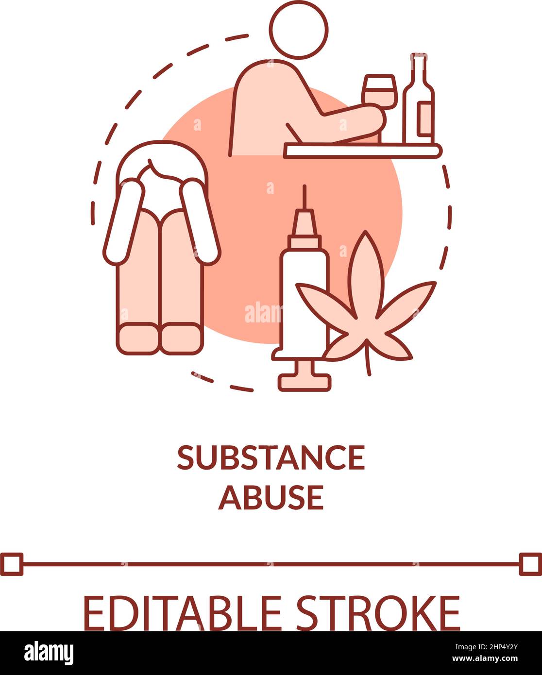 Substance abuse terracotta concept icon Stock Vector Image & Art - Alamy