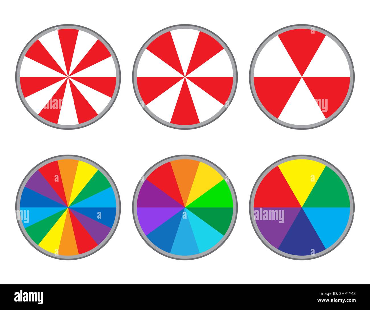 Wheel of fortune circle. Cartoon illustration set isolated on white background. Stock Vector