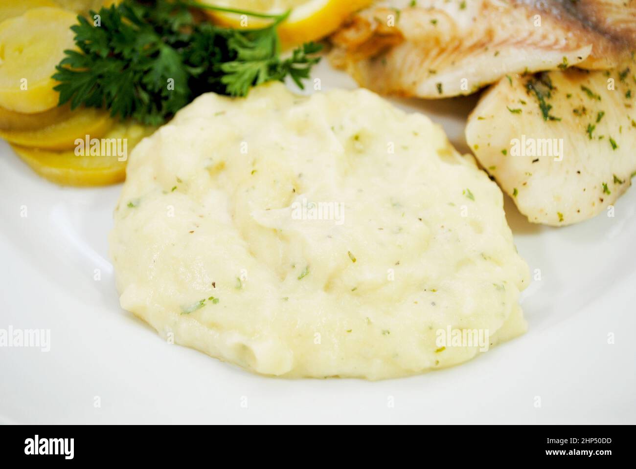 Creamy Mashed Potatoes Served as a Side Dish Stock Photo - Alamy