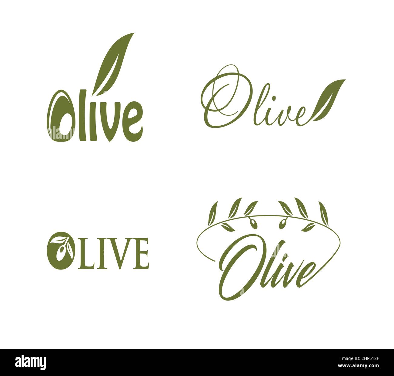 Golden Olive Monogram Logo Stock Vector