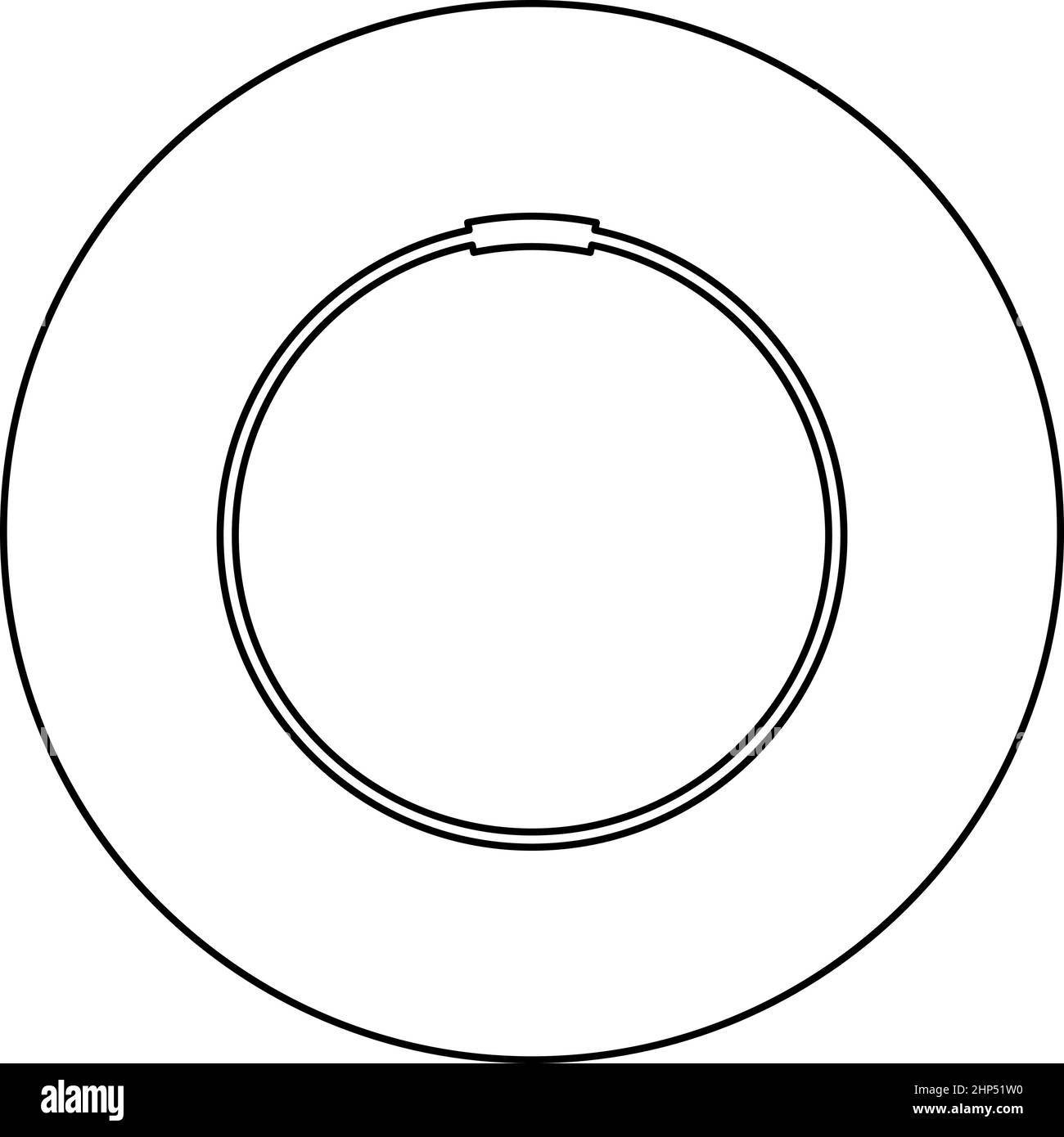 Camp with threaded connection for pipesHomut Reten Fastening for pipe icon in circle round black color vector illustration solid outline style image Stock Vector