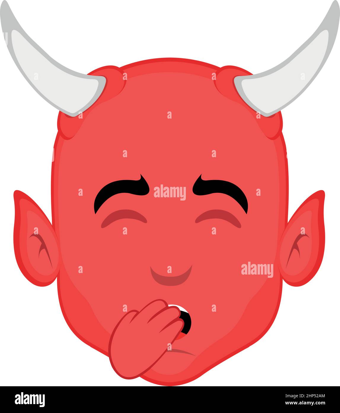 Vector illustration of the face of a cartoon demon yawning Stock Vector  Image & Art - Alamy