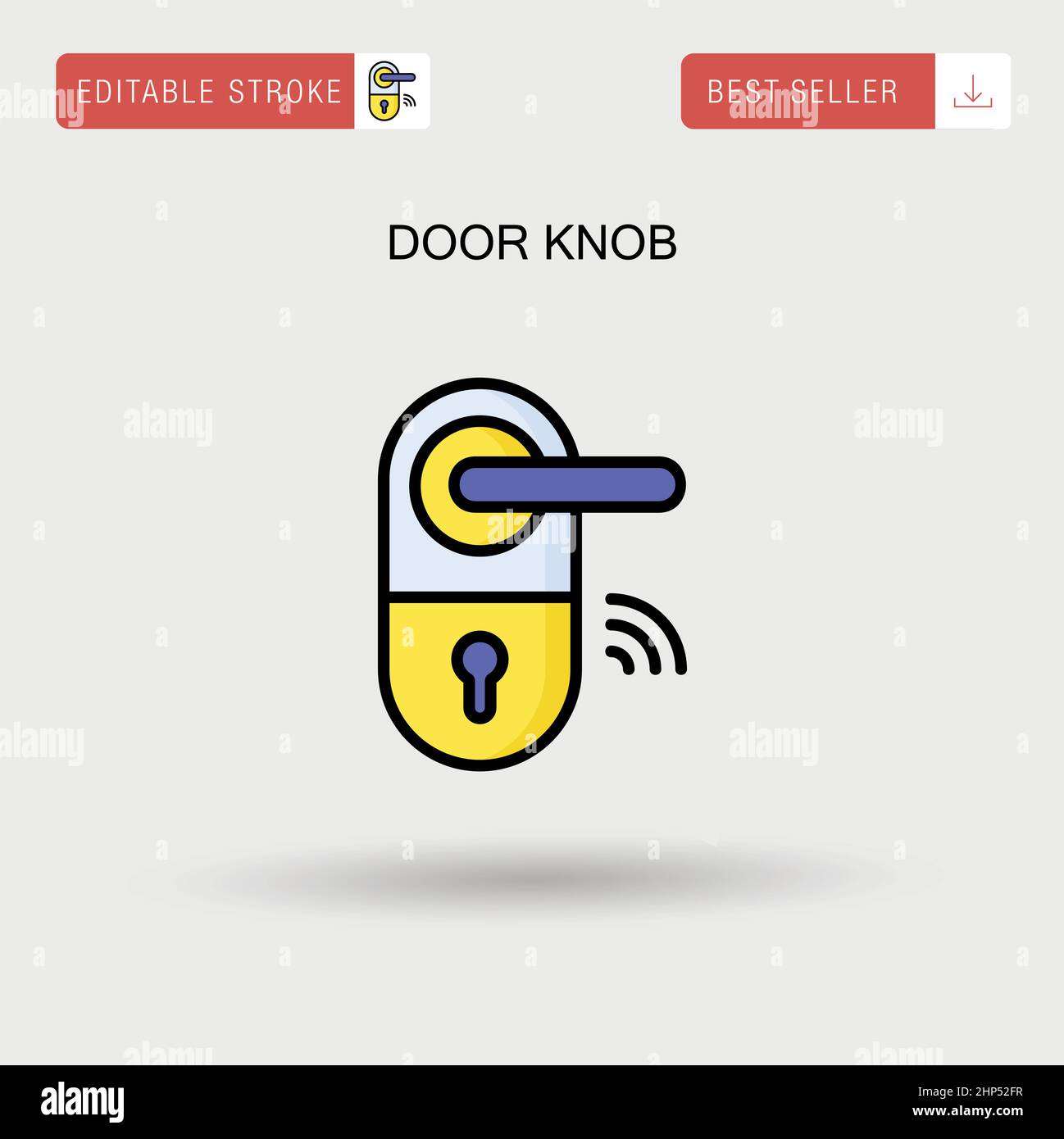 Door knob Simple vector icon. Stock Vector